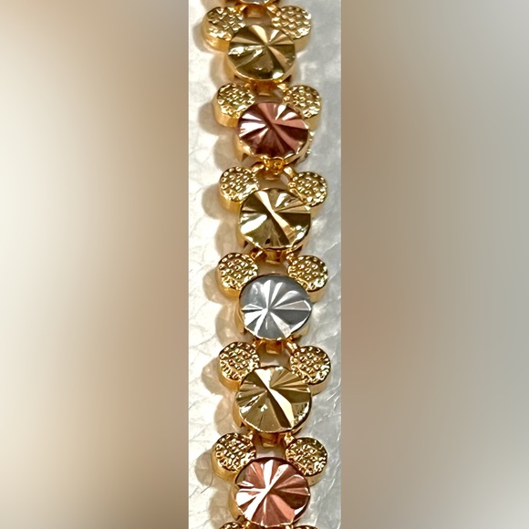 Tri-Tone Mickey Mouse Yellow Gold, White Gold, and Rose Gold Bracelet 🤩 - Picture 7 of 10
